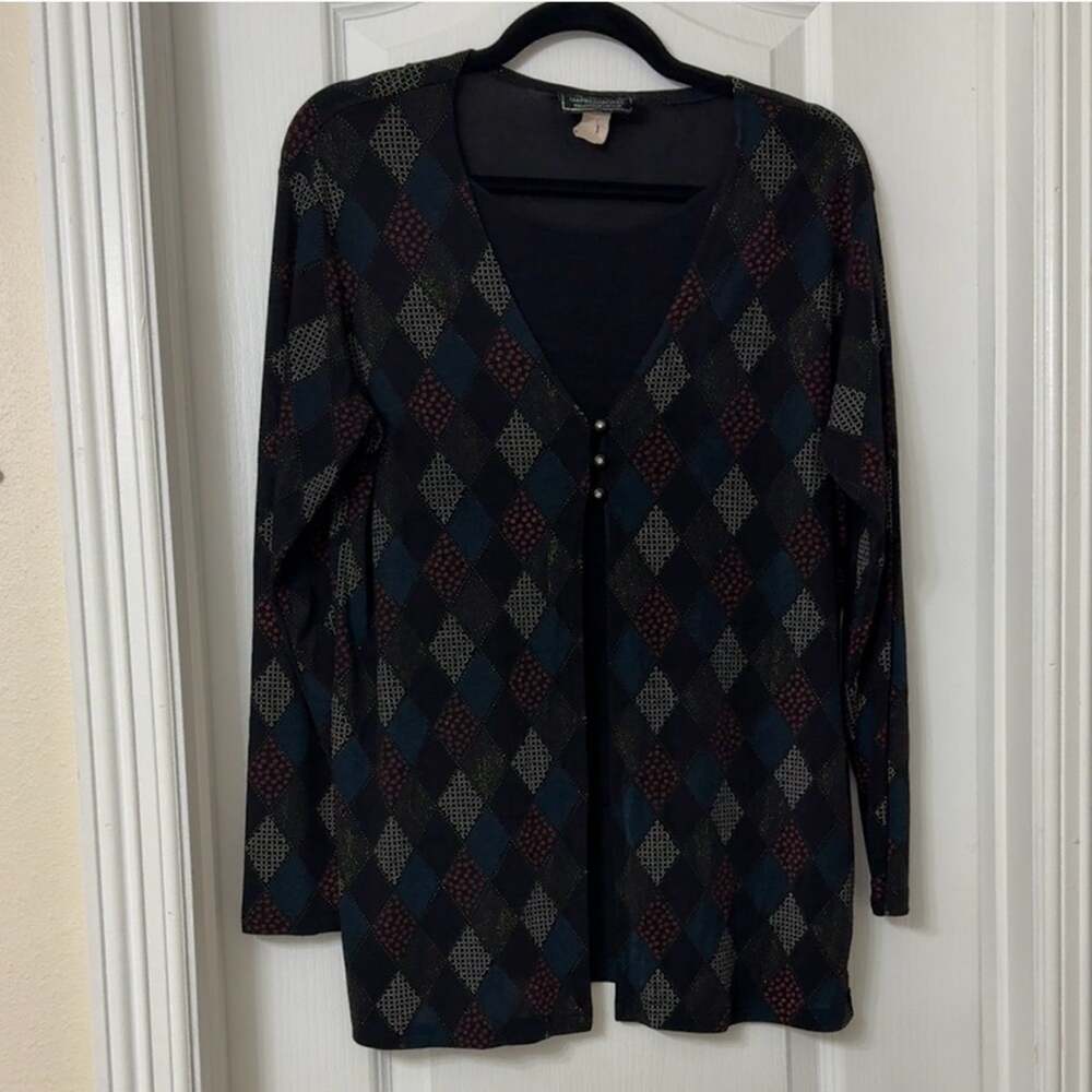 Impressions Millennium Edition long-sleeve top raised diamond pattern Size L